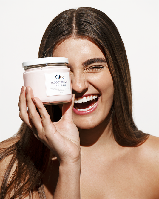 Kit para el cabello Vitea con mascarilla, shampoo y acondicionador sólidos